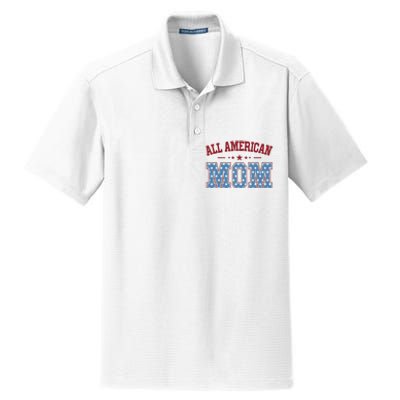 All American Mom Matching Family 4th Of July Dry Zone Grid Polo