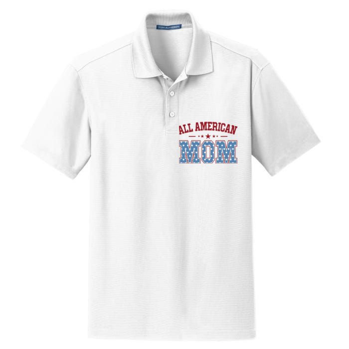 All American Mom Matching Family 4th Of July Dry Zone Grid Polo