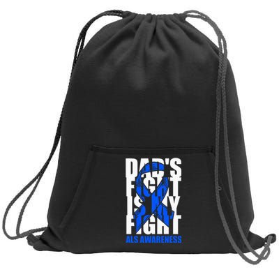 ALS Awareness Month Blue Ribbon Dads Fight May Support Sweatshirt Cinch Pack Bag