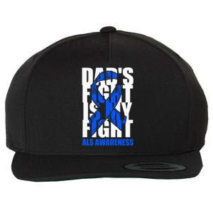 ALS Awareness Month Blue Ribbon Dads Fight May Support Wool Snapback Cap