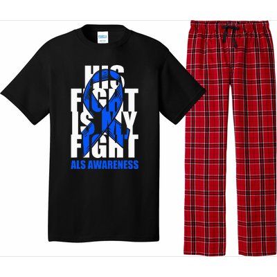 ALS Awareness Month Blue Ribbon His Fight May Support Pajama Set