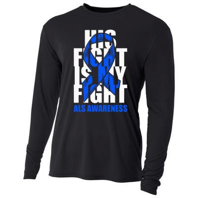 ALS Awareness Month Blue Ribbon His Fight May Support Cooling Performance Long Sleeve Crew