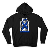 ALS Awareness Month Blue Ribbon His Fight May Support Tall Hoodie