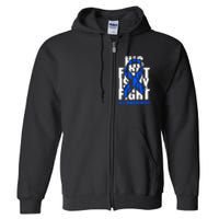 ALS Awareness Month Blue Ribbon His Fight May Support Full Zip Hoodie