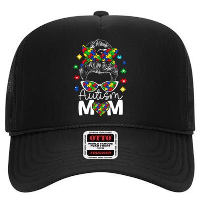 Autism Awareness Mom MotherS Day Celebration High Crown Mesh Back Trucker Hat