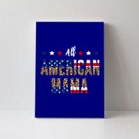 All American Mama 4th Of July Leopard Fourth Of July Mom Usa Gift Canvas