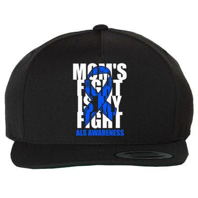 ALS Awareness Month Blue Ribbon Moms Fight May Support Wool Snapback Cap