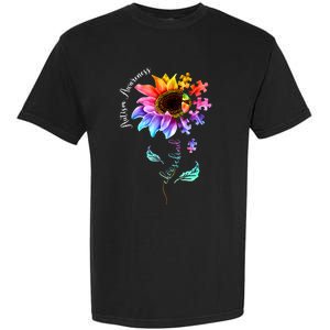 Autism Awareness Mom Choose Kind Autism Gift Sunflower Garment-Dyed Heavyweight T-Shirt