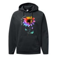 Autism Awareness Mom Choose Kind Autism Gift Sunflower Performance Fleece Hoodie