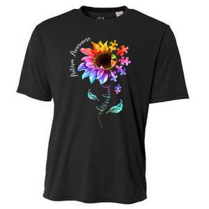 Autism Awareness Mom Choose Kind Autism Gift Sunflower Cooling Performance Crew T-Shirt