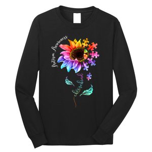 Autism Awareness Mom Choose Kind Autism Gift Sunflower Long Sleeve Shirt