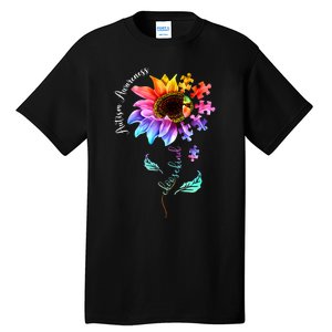 Autism Awareness Mom Choose Kind Autism Gift Sunflower Tall T-Shirt