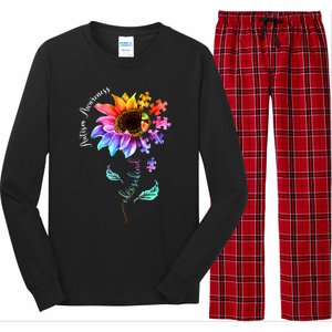 Autism Awareness Mom Choose Kind Autism Gift Sunflower Long Sleeve Pajama Set