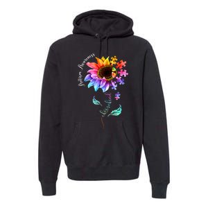 Autism Awareness Mom Choose Kind Autism Gift Sunflower Premium Hoodie