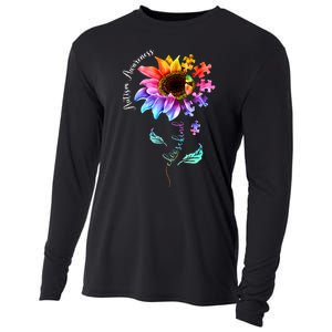 Autism Awareness Mom Choose Kind Autism Gift Sunflower Cooling Performance Long Sleeve Crew