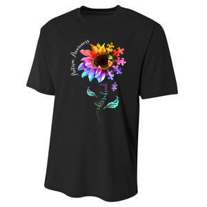 Autism Awareness Mom Choose Kind Autism Gift Sunflower Performance Sprint T-Shirt