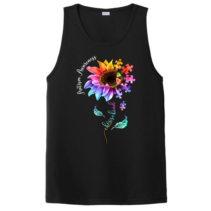 Autism Awareness Mom Choose Kind Autism Gift Sunflower PosiCharge Competitor Tank