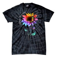 Autism Awareness Mom Choose Kind Autism Gift Sunflower Tie-Dye T-Shirt