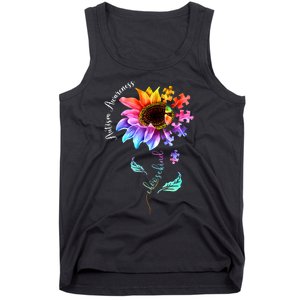 Autism Awareness Mom Choose Kind Autism Gift Sunflower Tank Top