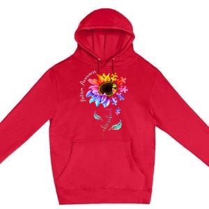 Autism Awareness Mom Choose Kind Autism Gift Sunflower Premium Pullover Hoodie