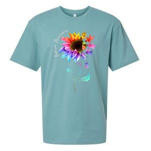 Autism Awareness Mom Choose Kind Autism Gift Sunflower Sueded Cloud Jersey T-Shirt