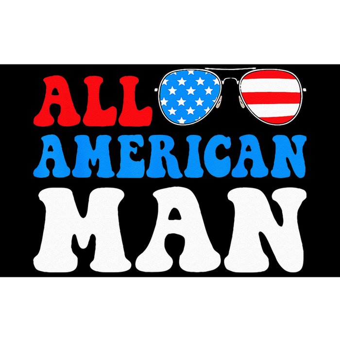 All American Man American Flag 4th of July Patriotic Bumper Sticker