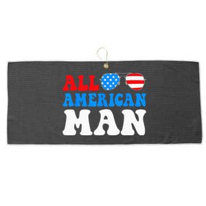 All American Man American Flag 4th of July Patriotic Large Microfiber Waffle Golf Towel