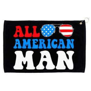 All American Man American Flag 4th of July Patriotic Grommeted Golf Towel