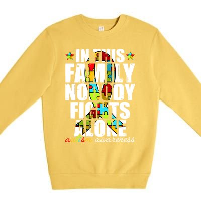 Autism Awareness Month Family Support Mom Son Daughter Gift Premium Crewneck Sweatshirt