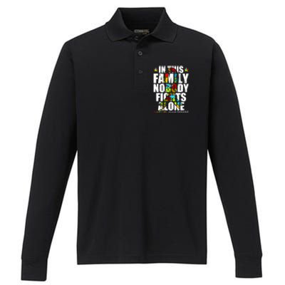 Autism Awareness Month Family Support Mom Son Daughter Gift Performance Long Sleeve Polo