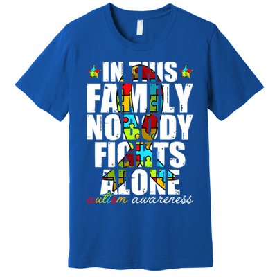 Autism Awareness Month Family Support Mom Son Daughter Gift Premium T-Shirt