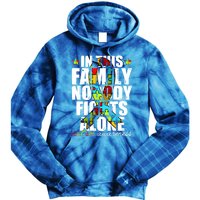 Autism Awareness Month Family Support Mom Son Daughter Gift Tie Dye Hoodie