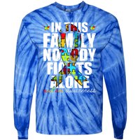 Autism Awareness Month Family Support Mom Son Daughter Gift Tie-Dye Long Sleeve Shirt