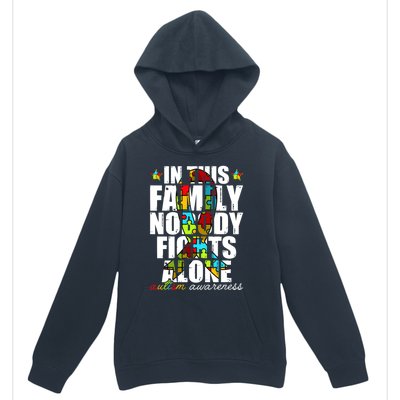 Autism Awareness Month Family Support Mom Son Daughter Gift Urban Pullover Hoodie