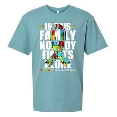 Autism Awareness Month Family Support Mom Son Daughter Gift Sueded Cloud Jersey T-Shirt