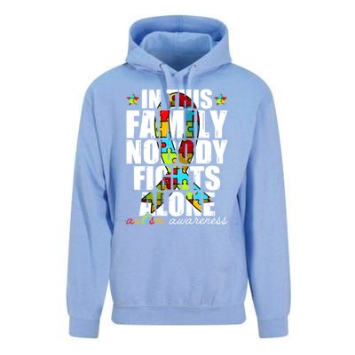 Autism Awareness Month Family Support Mom Son Daughter Gift Unisex Surf Hoodie