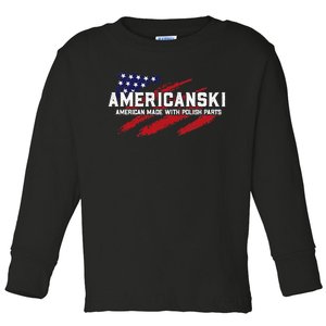 Americanski American Made With Polish Pride Toddler Long Sleeve Shirt