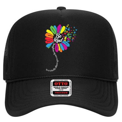 Autism Awareness Mom Acceptance Sunflower Be Kind Great Gift Trucker Hat