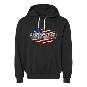 Americanski American Made With Polish Parts USA Flag Garment-Dyed Fleece Hoodie