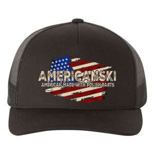 Americanski American Made With Polish Parts USA Flag Yupoong Adult 5-Panel Trucker Hat