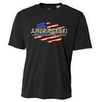 Americanski American Made With Polish Parts USA Flag Cooling Performance Crew T-Shirt