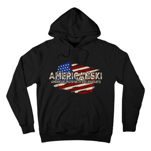 Americanski American Made With Polish Parts USA Flag Hoodie