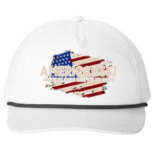 Americanski American Made With Polish Parts USA Flag Snapback Five-Panel Rope Hat