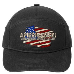 Americanski American Made With Polish Parts USA Flag 7-Panel Snapback Hat