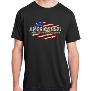 Americanski American Made With Polish Parts USA Flag Adult ChromaSoft Performance T-Shirt