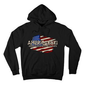 Americanski American Made With Polish Parts USA Flag Tall Hoodie