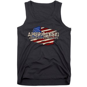 Americanski American Made With Polish Parts USA Flag Tank Top