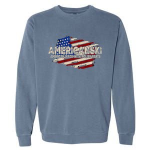 Americanski American Made With Polish Parts USA Flag Garment-Dyed Sweatshirt