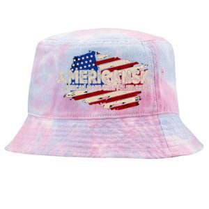 Americanski American Made With Polish Parts USA Flag Tie-Dyed Bucket Hat