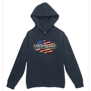 Americanski American Made With Polish Parts USA Flag Urban Pullover Hoodie